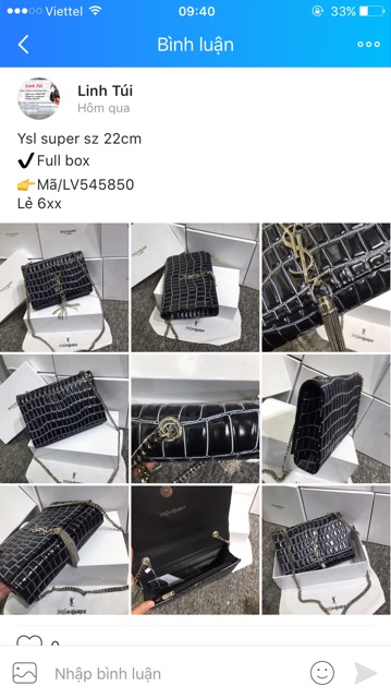 Túi xách YSLL spr full hộp