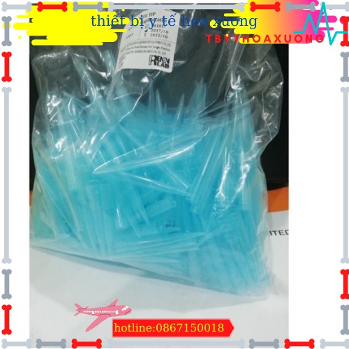 [ Combo 5 Túi ] Đầu Côn Xanh Thường ( Không Khía) 1000ul Dùng Cho Gilson Pipette Túi 500 Cái