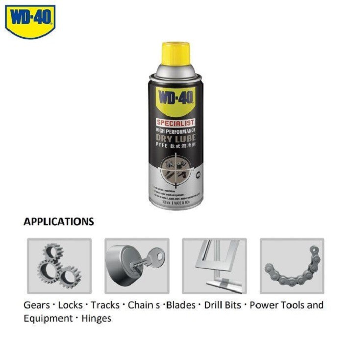 [CAO CẤP] Chai Dầu nhờn khô, tác dụng cao WD-40 Specialist High Performance Dry Lube (360ml)