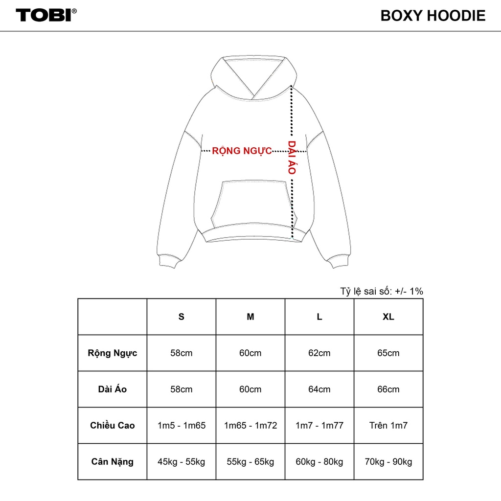 Áo hoodie 500gsm REGULAR TOBI
