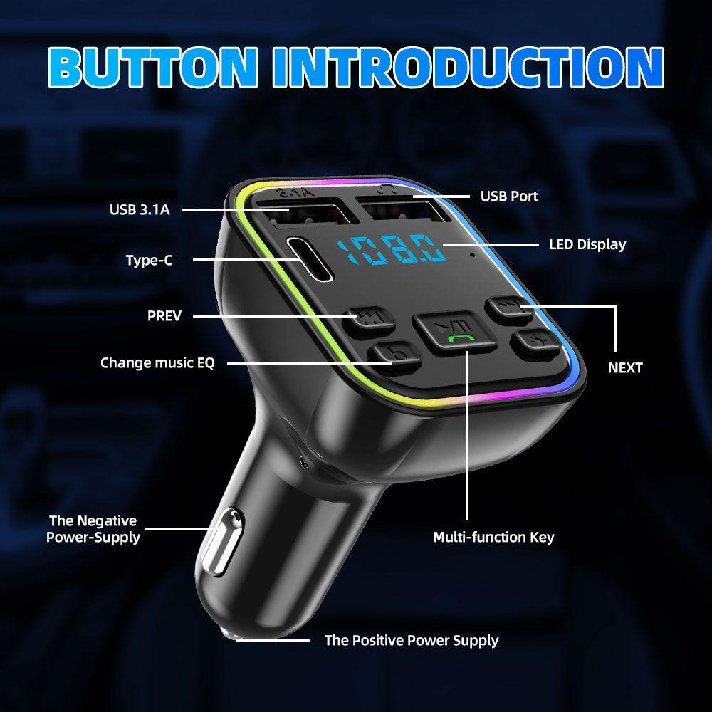 Bộ Chuyển Đổi Sạc Nhanh USB Kép Kiêm Máy Nghe Nhạc MP3 FM Cho Xe Hơi