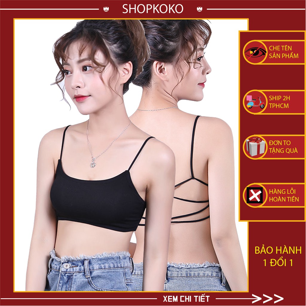 Áo Ngực Cotton Đan Dây Gân Tâm Học Sinh DAN L&U A266