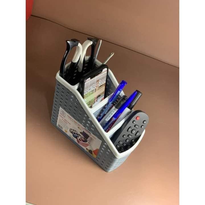 Khay Nhựa Tiện Ích 4 Ngăn Việt Nhật Ống đựng bút để bàn Hộp lưu trữ văn phòng phẩm kiểu dáng đơn giản