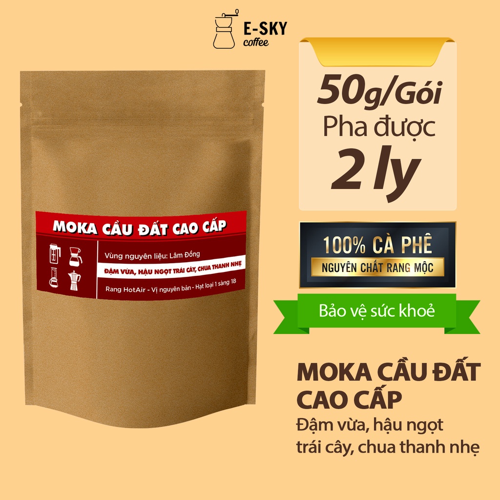 Set 7 Loại Mẫu Thử Cà Phê Rang Xay Nguyên Chất E-sky Coffee Cafe Pha Phin 350gr