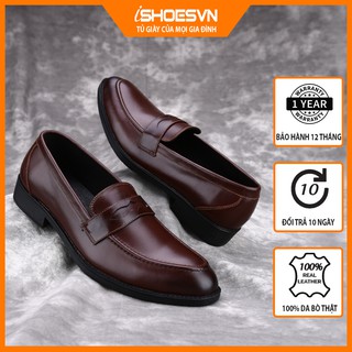 Giày nam công da bò ISHOESVN IS380_Nâu
