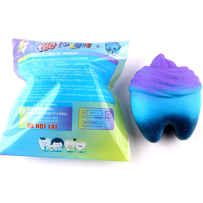 Squishy Lớn JUMBO Hình CÁI RĂNG màu xanh dương Đồ Chơi Xốp Giảm Stress Hình mềm mịn dễ Thương đàn hồi Cho Bé