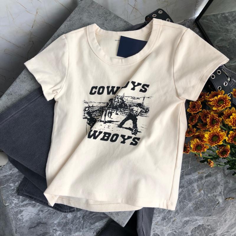 Áo thun nữ ngắn tay in hình phong cách retro năng động cho nữ