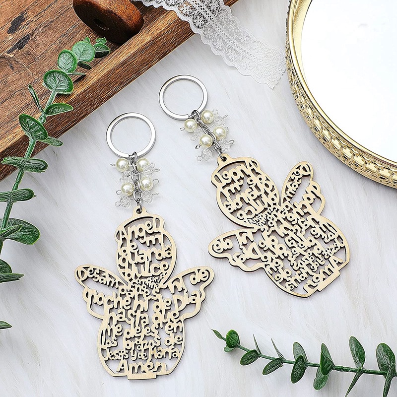 Set 18 Móc Khóa Gỗ Trang Trí Chủ Đề Giáng Sinh Baptism