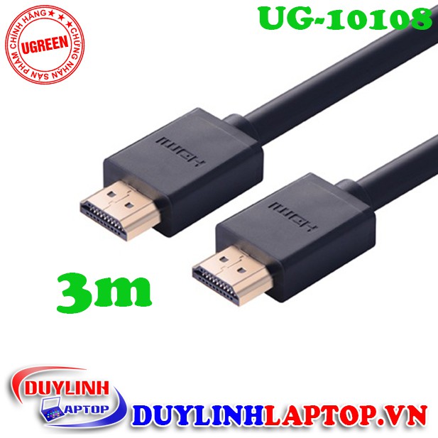 Cáp HDMI dài 3m Ugreen 10108 | Cáp HDMI chính hãng chất lượng tốt