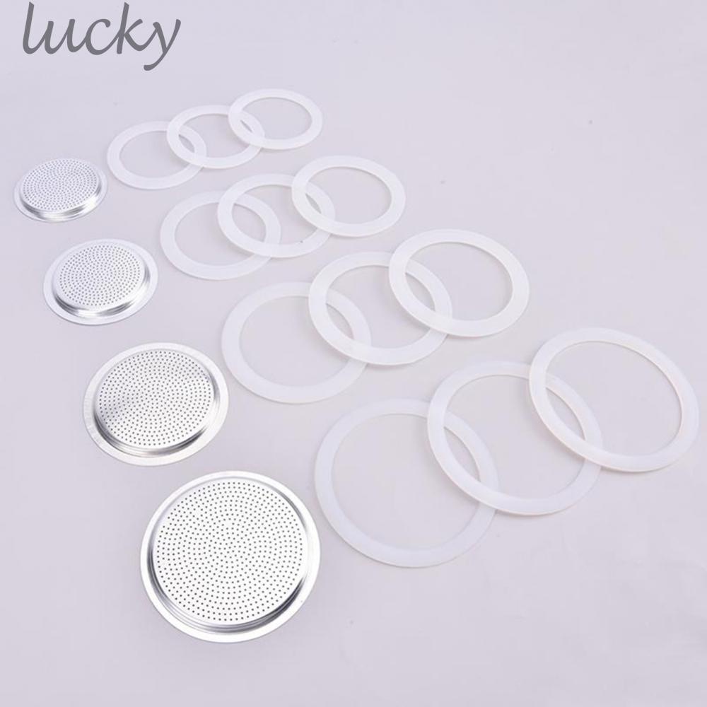 LUCKY~3 Silicone Seals And 1 Aluminum Filter For Espresso Pot Moka Pot Accessories cXnTsm FQHKIx#Ready Stock