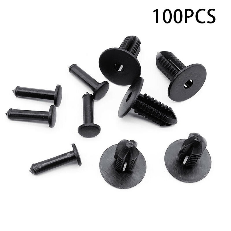 100x 7mm Plastic Rivets Fastener Clips Push Pin For Car Auto Fender Bumper