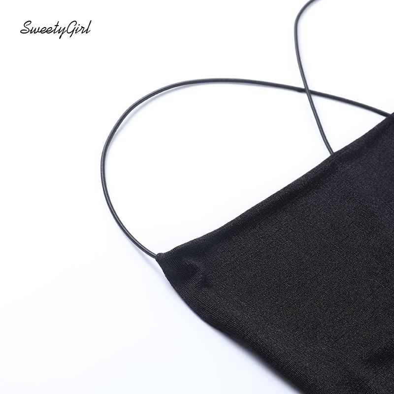 Đầm mini hai dây dáng ôm cổ chữ v hở lưng màu trơn thời trang dành cho nữ