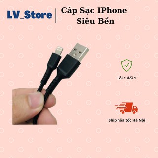 Cáp sạc iphone dây dù 1m - 2m - sạc nhanh 2a