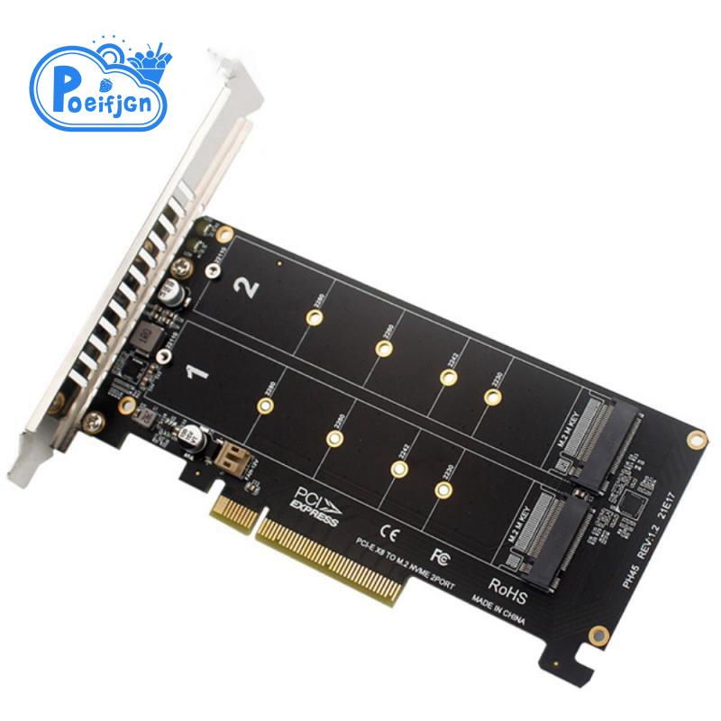 Card Mở Rộng PCI-EX8 Dual-Disk NVME M.2 MKEY SSD RAID Array PCI-E
