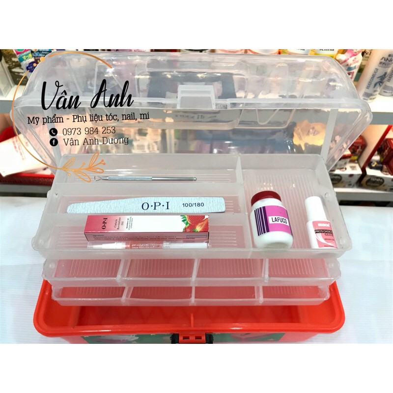 [Combo] Cốp Nhựa 3 Ngăn Đựng Đồ Nail Và Dụng Cụ Làm Nail