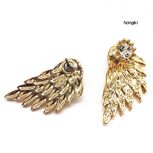 1 Đôi Bông Tai Hình Cánh Thiên Thần Đính Đá Thời Trang Dành Cho Nữ