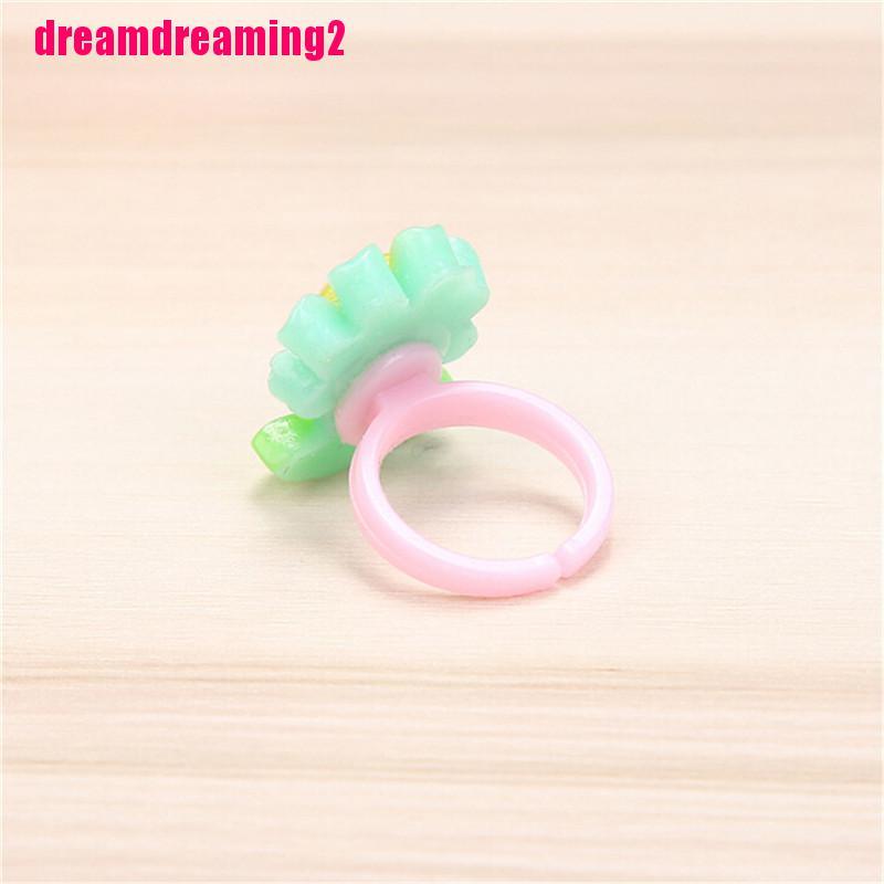 Bộ 10 Nhẫn Nhựa Họa Tiết Hoạt Hình Dễ Thương