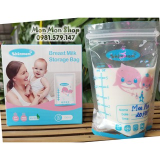 150ml túi trữ sữa, túi đựng sữa mẹ shinmom 2 zip khóa an toàn - ảnh sản phẩm 2