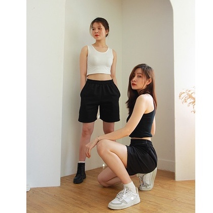 Quần Short Lửng Nữ Active Lưng Thun GINE STORE – Trẻ Trung Năng Động, Đùi Ngố Mẫu Mới Hè Thu Mặc Mát Mẻ