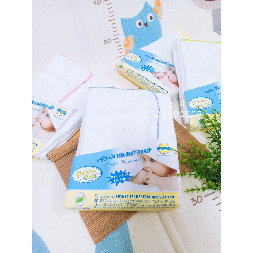 Set 2 Cái Khăn Tắm Nhật Siêu Mềm Cho bé Viền Màu