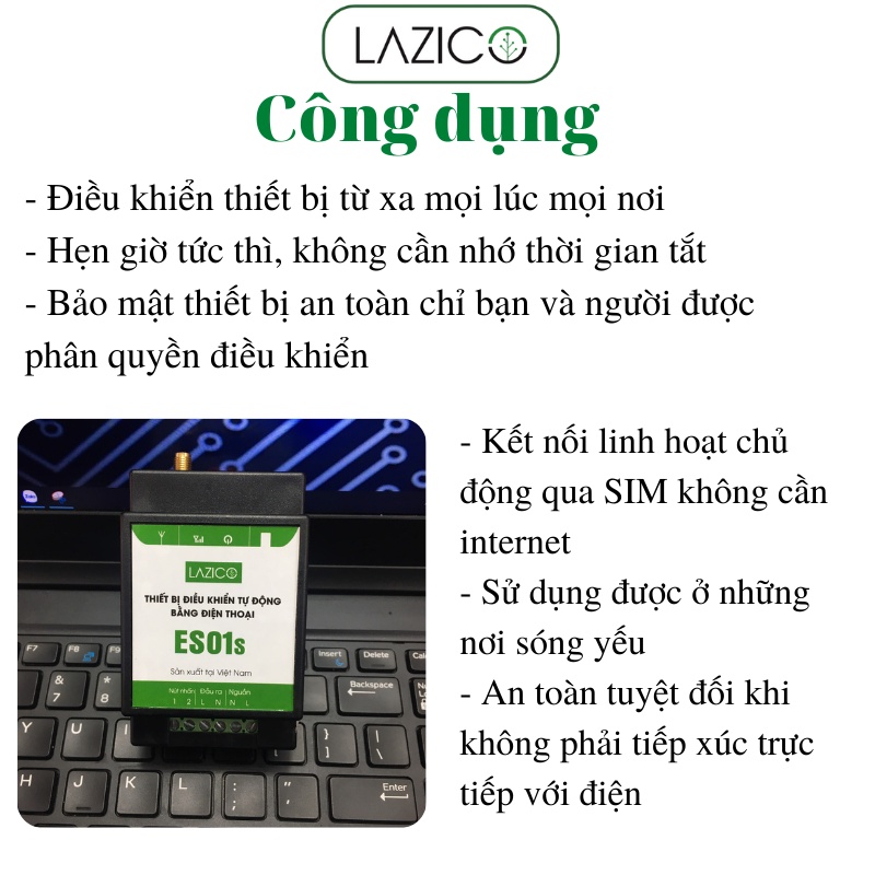 Điều khiển từ xa bằng điện thoại 220V cho máy bơm LAZICO ES01S