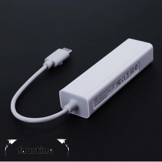 USB-C USB 3.1 Type C to USB RJ45 Ethernet Lan Adapter Hub Cable for Macbook PC Type-C port