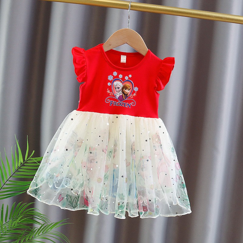 Váy ELSA bé gái mẫu mới 2021 hàng Quảng Châu D748