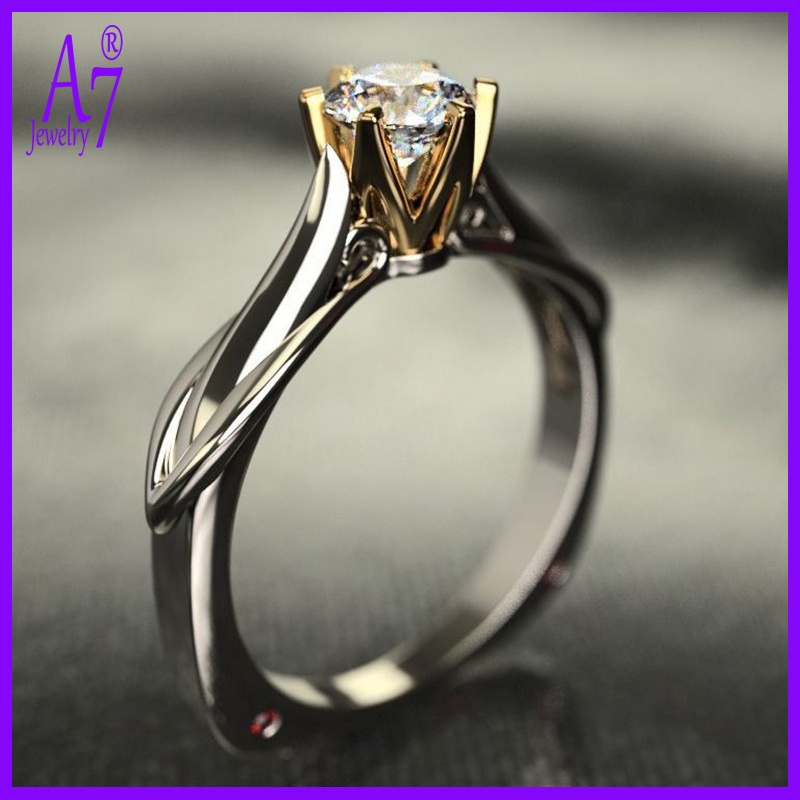 Nhẫn bạc S925 1 karat Moissanite thời trang cho nữ