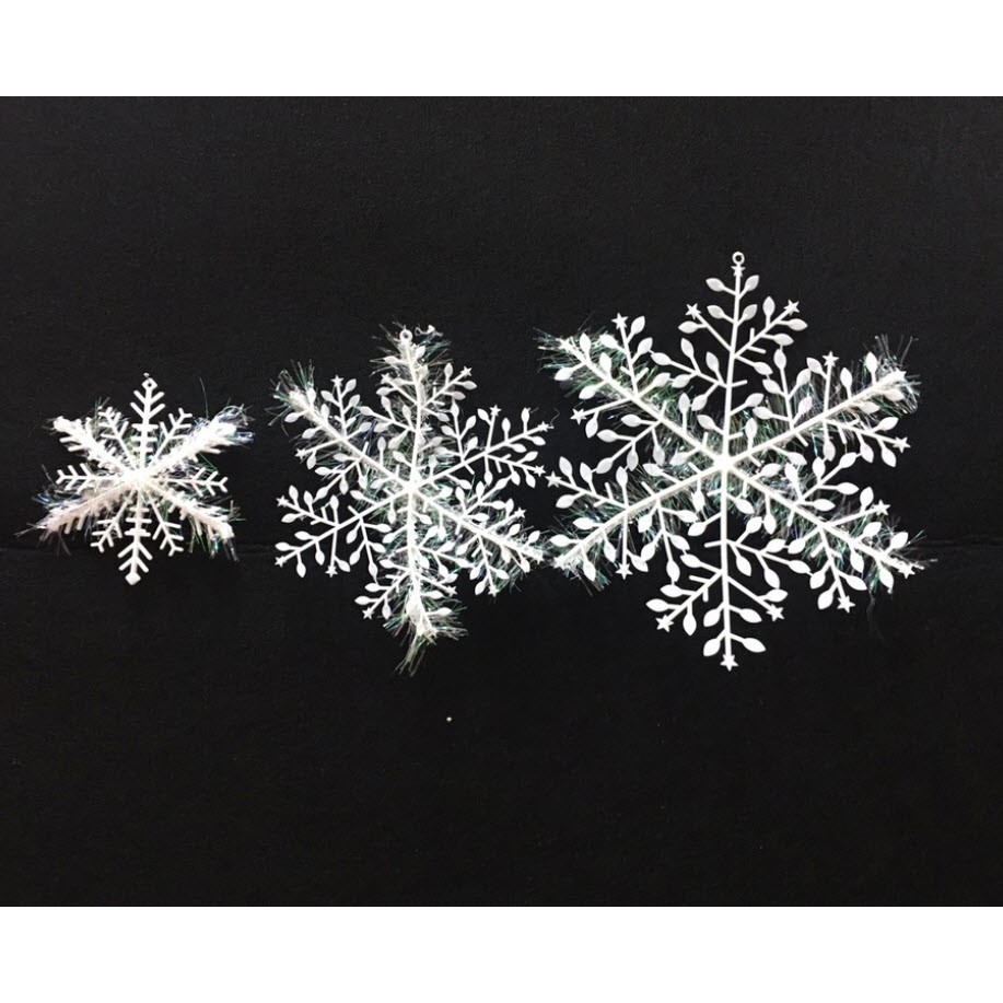 [COMBO] 100 BỊCH BÔNG TUYẾT MÀU TRẮNG 12CM - 17CM TRANG TRÍ NOEL