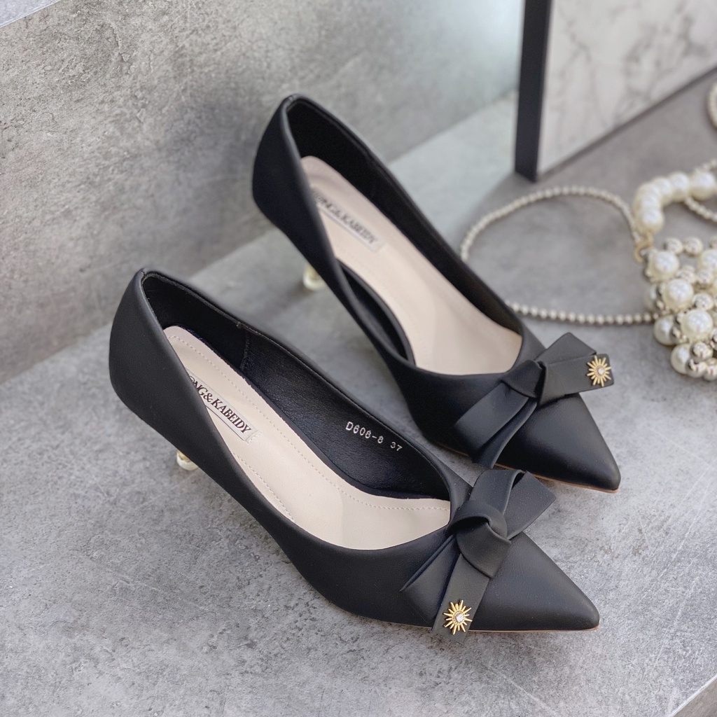 Min's Shoes - Giày Nơ Gót Nhọn Da Mềm Cao Cấp NC50