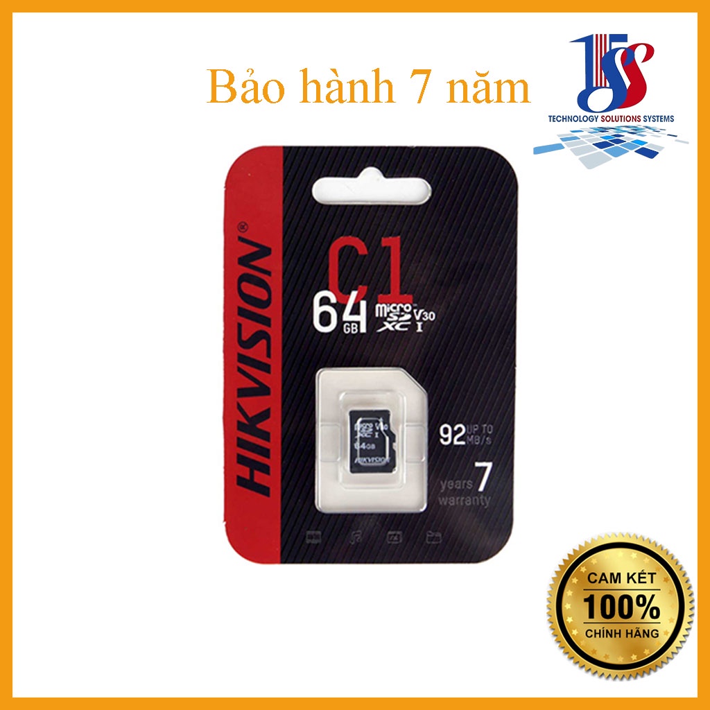 Thẻ nhớ HIKVISION 64GB microSD HS-TF-C1(STD)/HS-TF-D1 class 10, up to 92mb/s, chuyên camera wifi, điện thoại - BH 7 năm | BigBuy360 - bigbuy360.vn