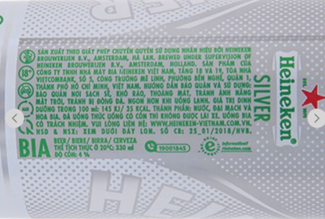 Bia heineken silver lon cao 330ml