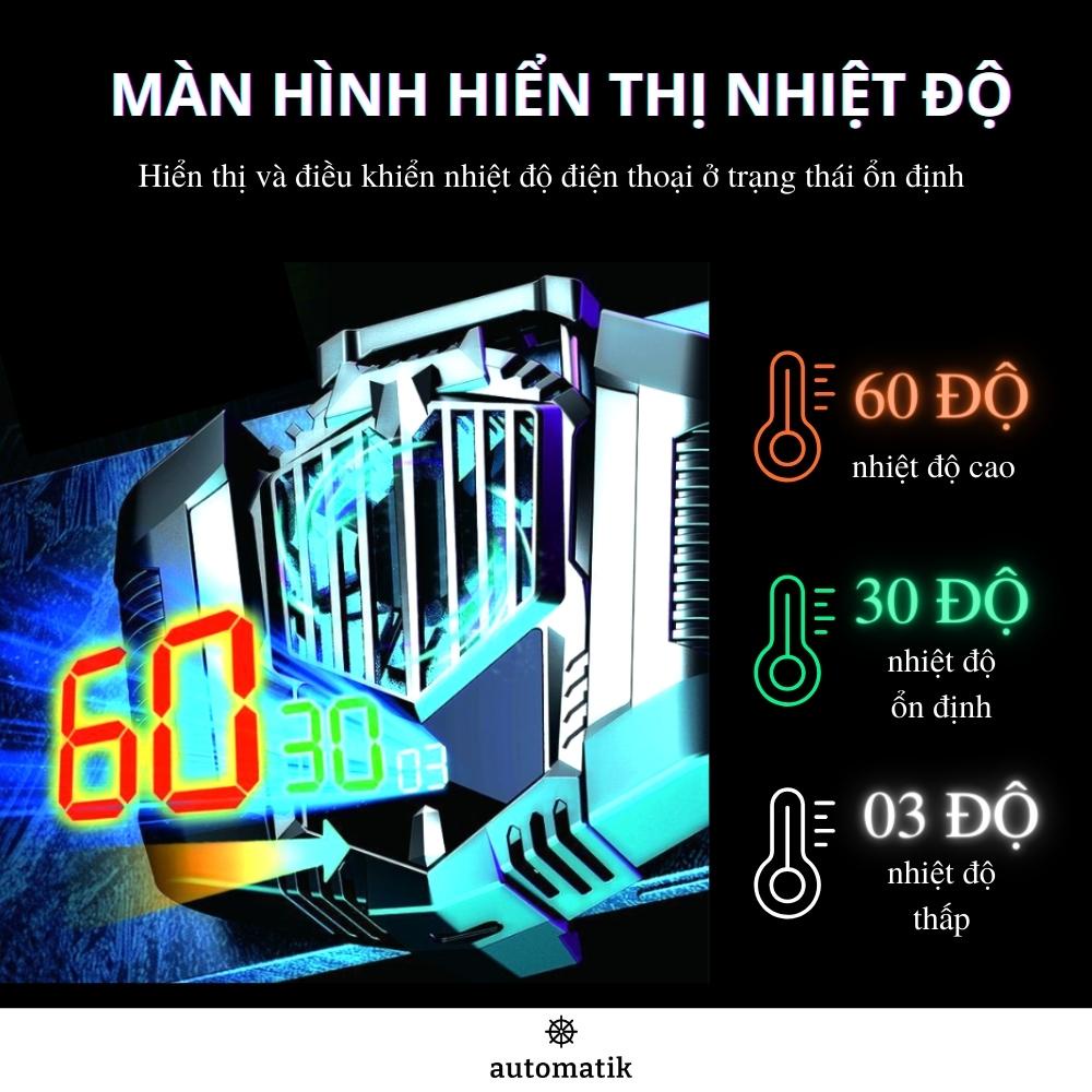 Quạt Tản Nhiệt LED Sò Lạnh Làm Mát Điện Thoại Có Pin Không Dây X3A Pro - Automatik