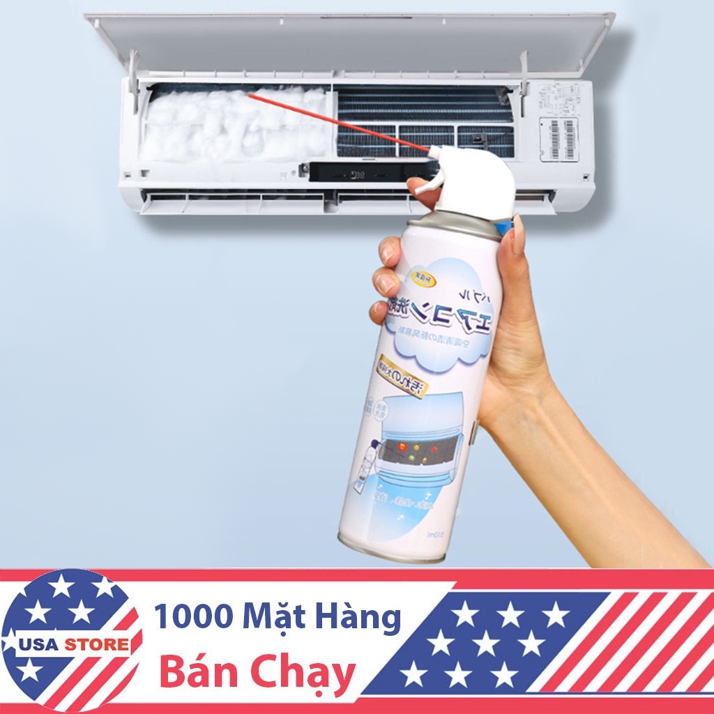 Chai Bình Xịt Vệ Sinh Máy Lạnh Điều Hòa T2 Gia Đình - Ô Tô - Khử Mùi Hôi - Mùi Thuốc Lá HQ1