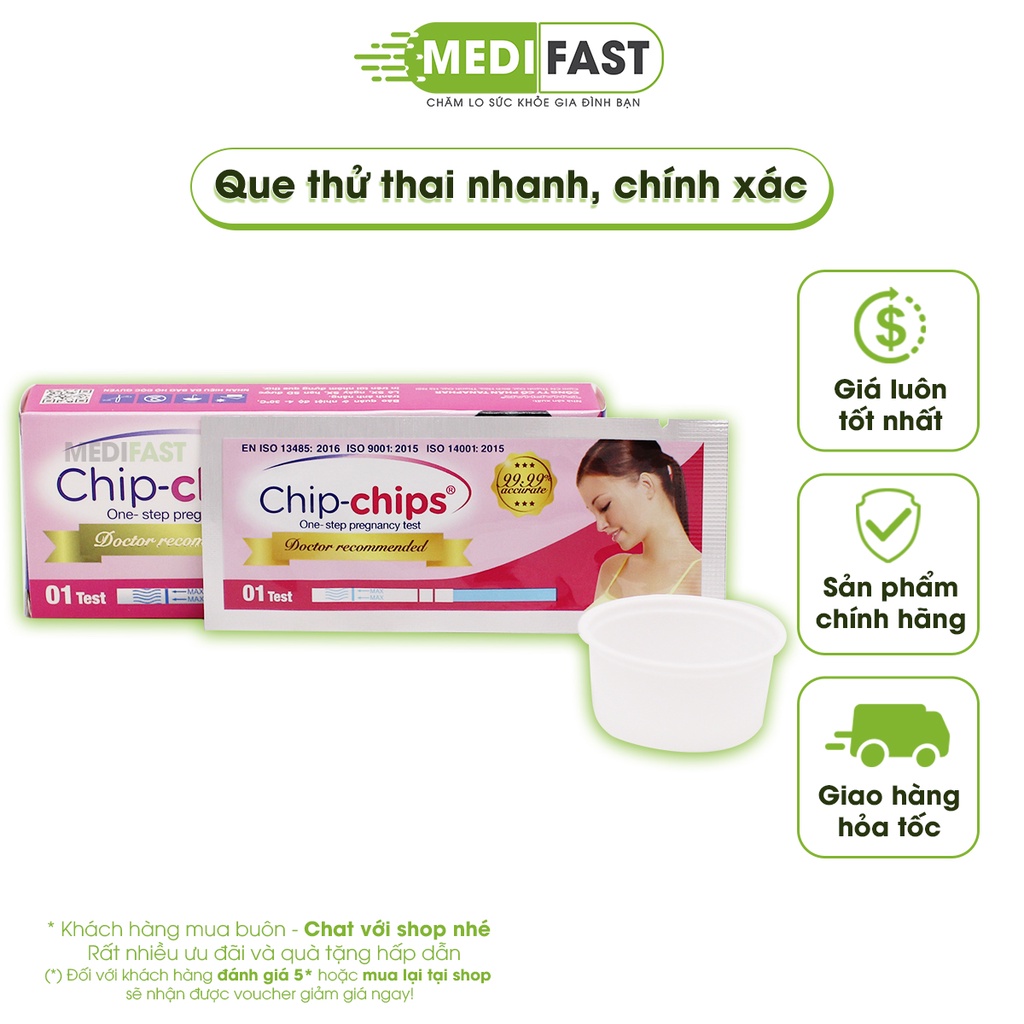 Que thử thai Chip Chip - Nhanh chính xác - Che tên sản phẩm