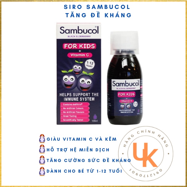 Siro tăng đề kháng Sambucol Anh 120ml