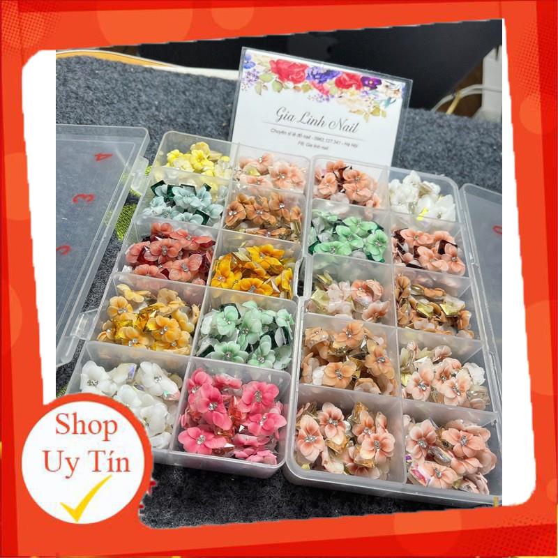 Hoa bột nail gắn móng tay | Hoa thược dược đá ( set 2 bông/ 10 bông )