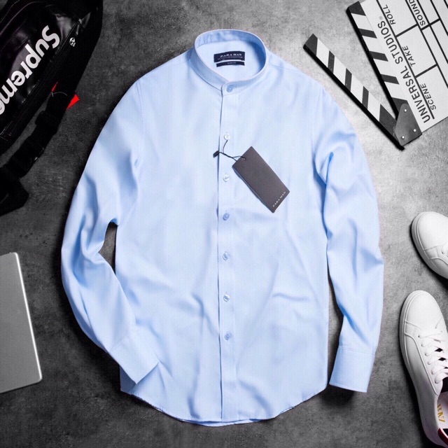 🌺Áo Sơmi Nam Cổ Trụ Phối Viền Cổ | BigBuy360 - bigbuy360.vn