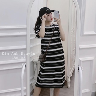 Đầm suông sọc