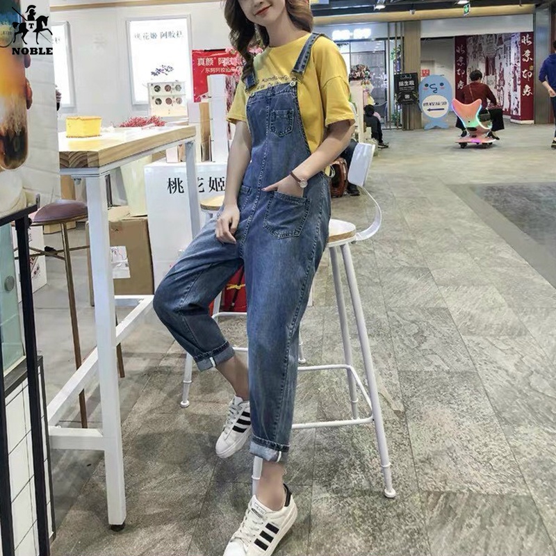 [Freeship] Quần yếm jeans nữ 2 dây mẫu mới cao cấp thời trang NOBLE TP040