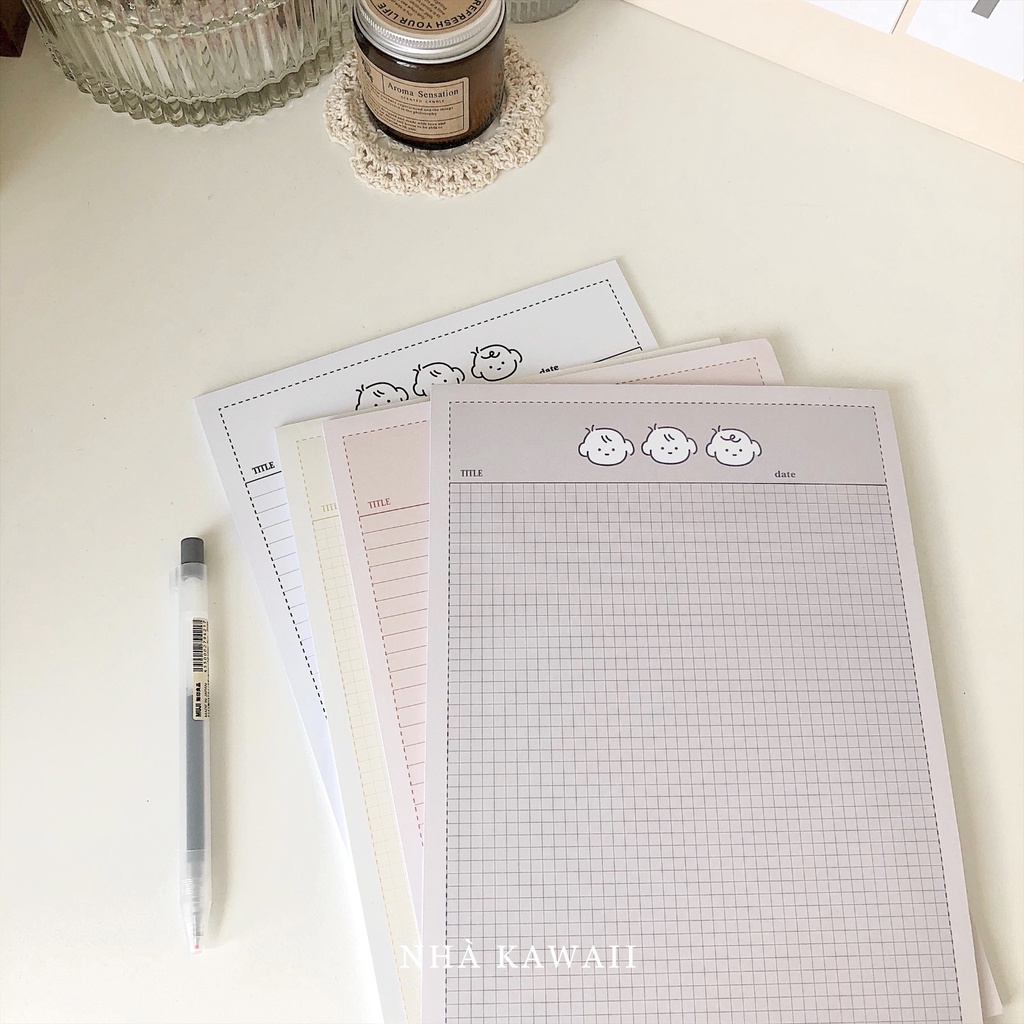 Giấy take note B5 BABY grid/line dùng ghi chép dày 100gsm