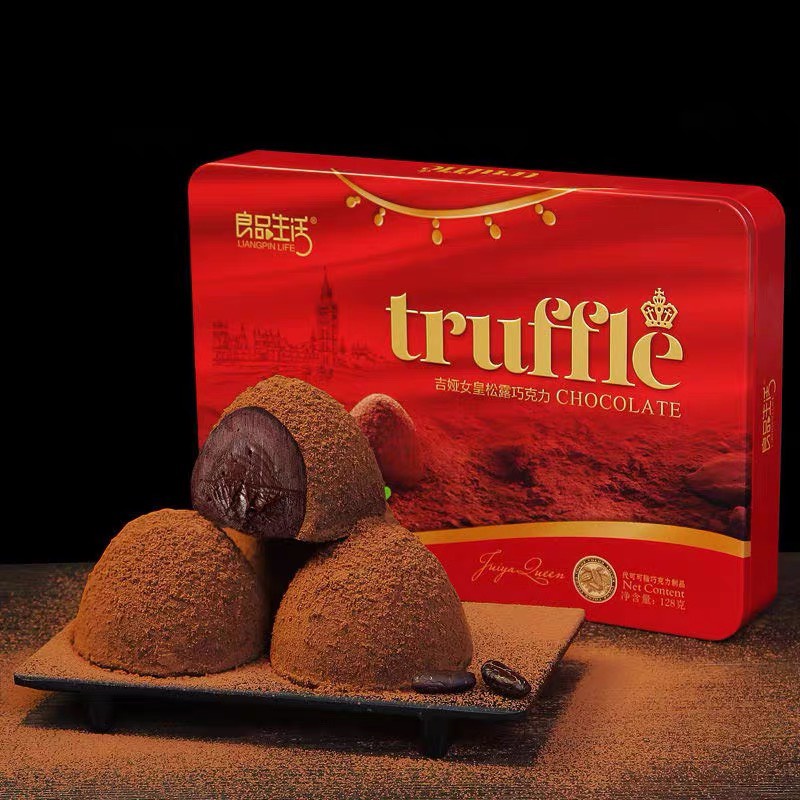 Socola Truffle Queen Hộp đỏ Royal (Hộp nhôm sang trọng) - Quà biếu tặng lễ tết 128gr