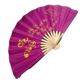 [HÀNG CÓ SẴN]Quạt vải xếp chữ thư pháp cầm tay tiện dụng rẻ đẹp(48x28cm-khi xòe ra)