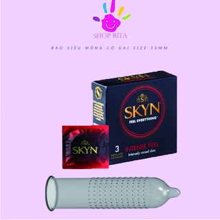 [Life styles]Bao cao su có gai LifeStyles SKYN Intense Feeling Non-latex bcs gai lượn sóng cao cấp 3 bao