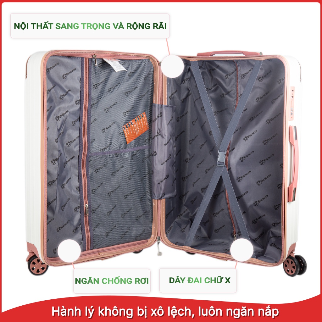 [Mã MABRBMZ5 giảm 10% tối đa 30K đơn 150k] Vali du lịch Bamozo 8809 Size 20" - Size xách tay