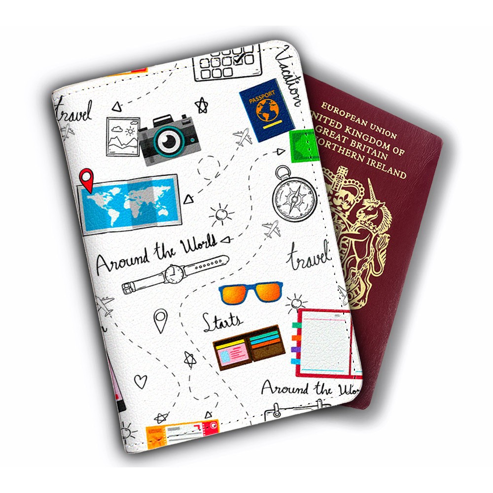 Ví đựng Hộ Chiếu/Passport Du Lịch Nam - Nữ ( in tên cá nhân ) AROUND THE WORLD- LT017 STORMBREAKER