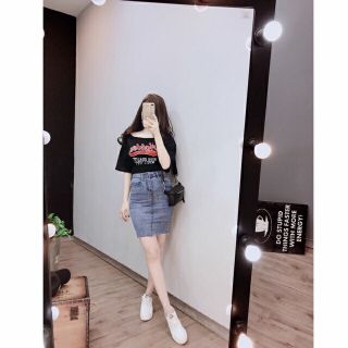 Chân vay jeans co dãn chất đẹp