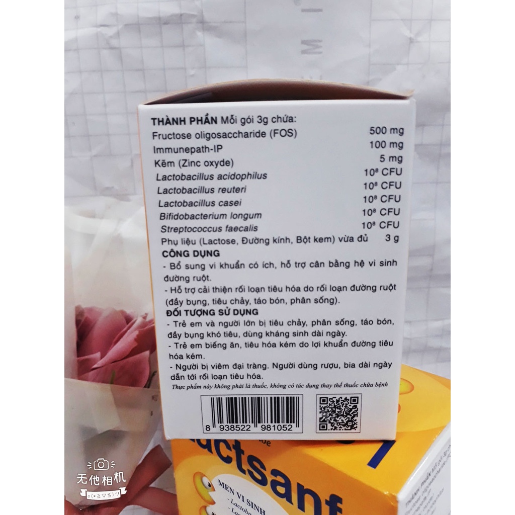 Men vi sinh gói LACTSANFO, giúp cải thiện rối loạn tiêu hóa: tiêu chảy, phân sống, táo bón, phân sống, đầy bụng khó tiêu