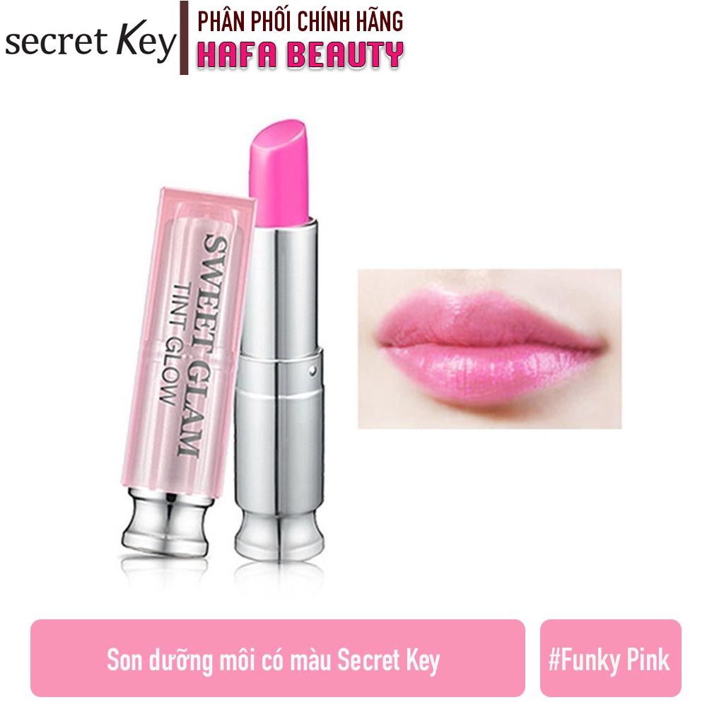 Son dưỡng môi Secret Key Sweet Glam Tint Glow 3.5g #Funky Pink (Hồng Đào) _ Secret Key Chính Hãng