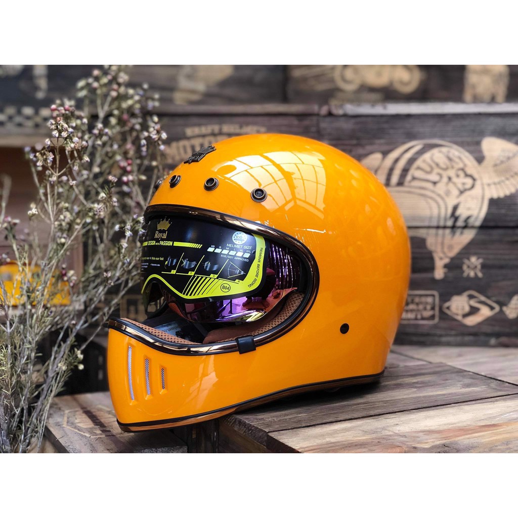 Mũ bảo hiểm Fullface kính âm Royal M141K Vàng (Chính hãng)